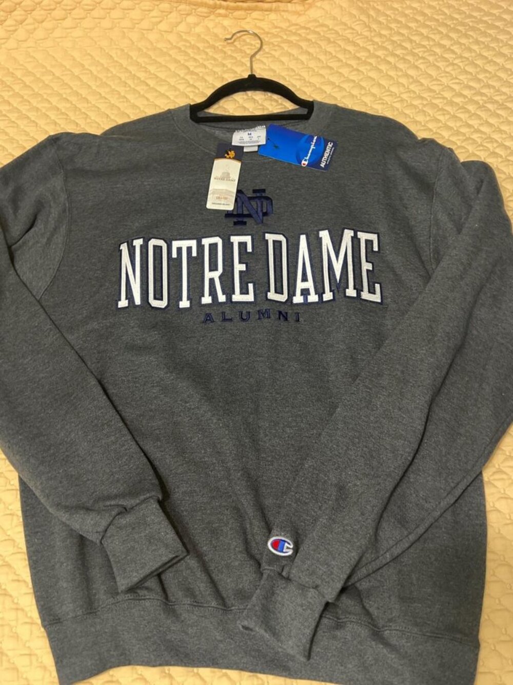 Champion Notre Dame Alumni gray sweatshirt